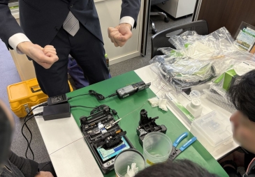 社内講習会　光ファイバー融着接続を実施しました